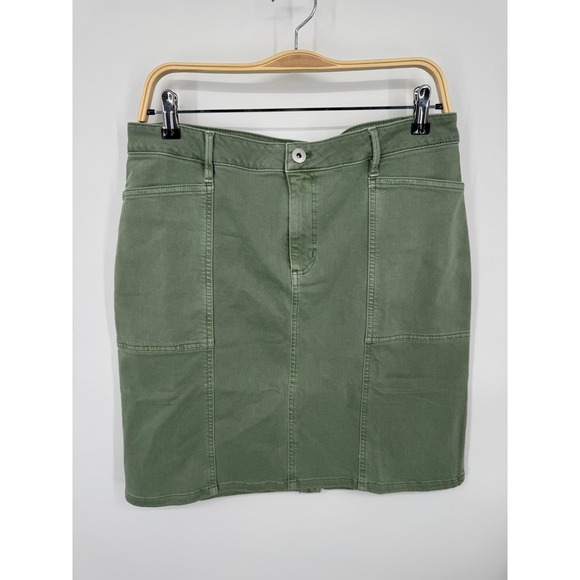 J. Jill Denim - NWT J.Jill Denim Utility Skirt Women's 12 Light Willow Zip-Fly Mid Rise Pockets